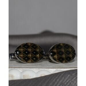 Enamel Finish Sterling Silver Men’s Cufflinks 14.8G